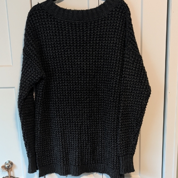 Free People Cozy Black Button-Up Sweater - Picture 3 of 6